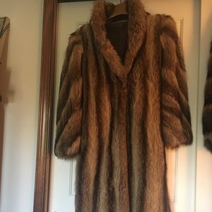 Raccoon full length coat